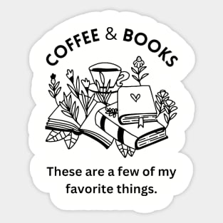 Coffee & Books (Blk Letters) Sticker